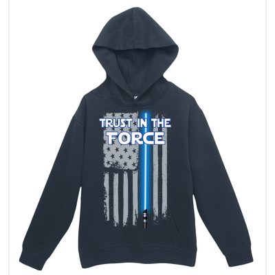 Trust In The Force American Blue Lightsaber Police Flag Urban Pullover Hoodie