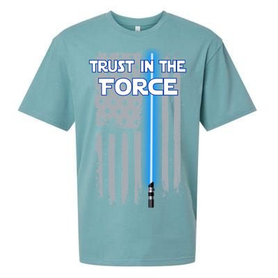 Trust In The Force American Blue Lightsaber Police Flag Sueded Cloud Jersey T-Shirt