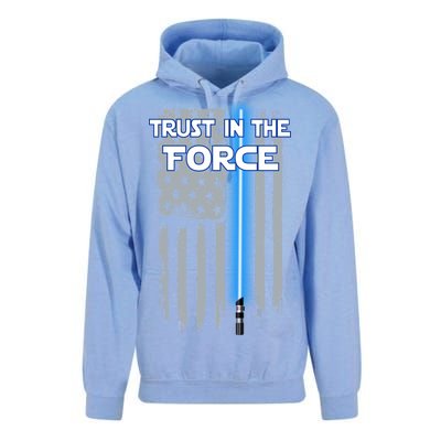 Trust In The Force American Blue Lightsaber Police Flag Unisex Surf Hoodie