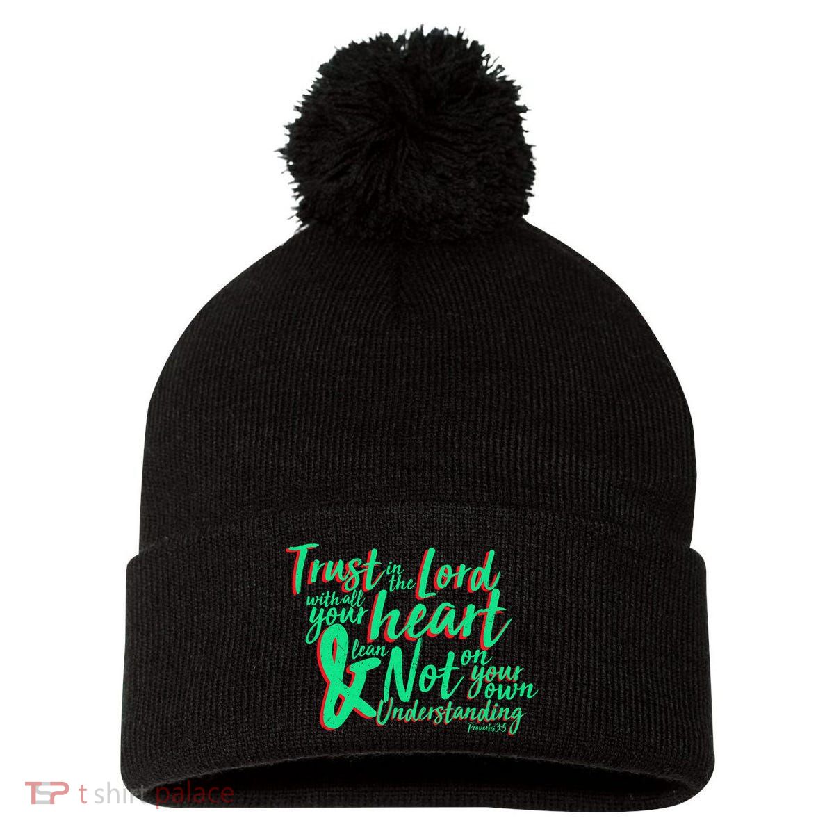 Trust In The Lord Pom Pom 12in Knit Beanie