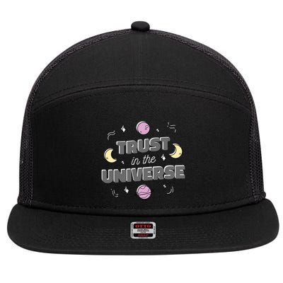 Trust In The Universe Space 7 Panel Mesh Trucker Snapback Hat