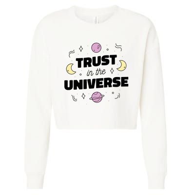 Trust In The Universe Space Cropped Pullover Crew
