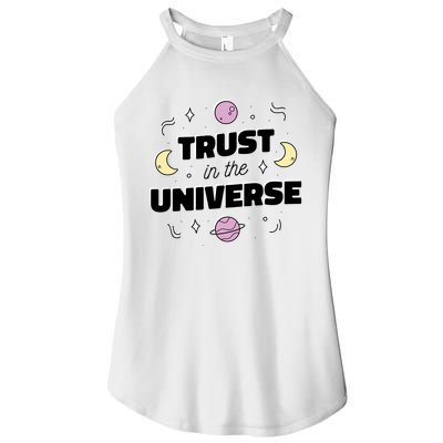 Trust In The Universe Space Women's Perfect Tri Rocker Tank