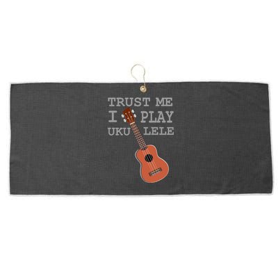 Trust Me I Play Ukulele Funny Music Large Microfiber Waffle Golf Towel