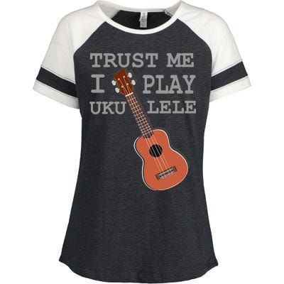 Trust Me I Play Ukulele Funny Music Enza Ladies Jersey Colorblock Tee