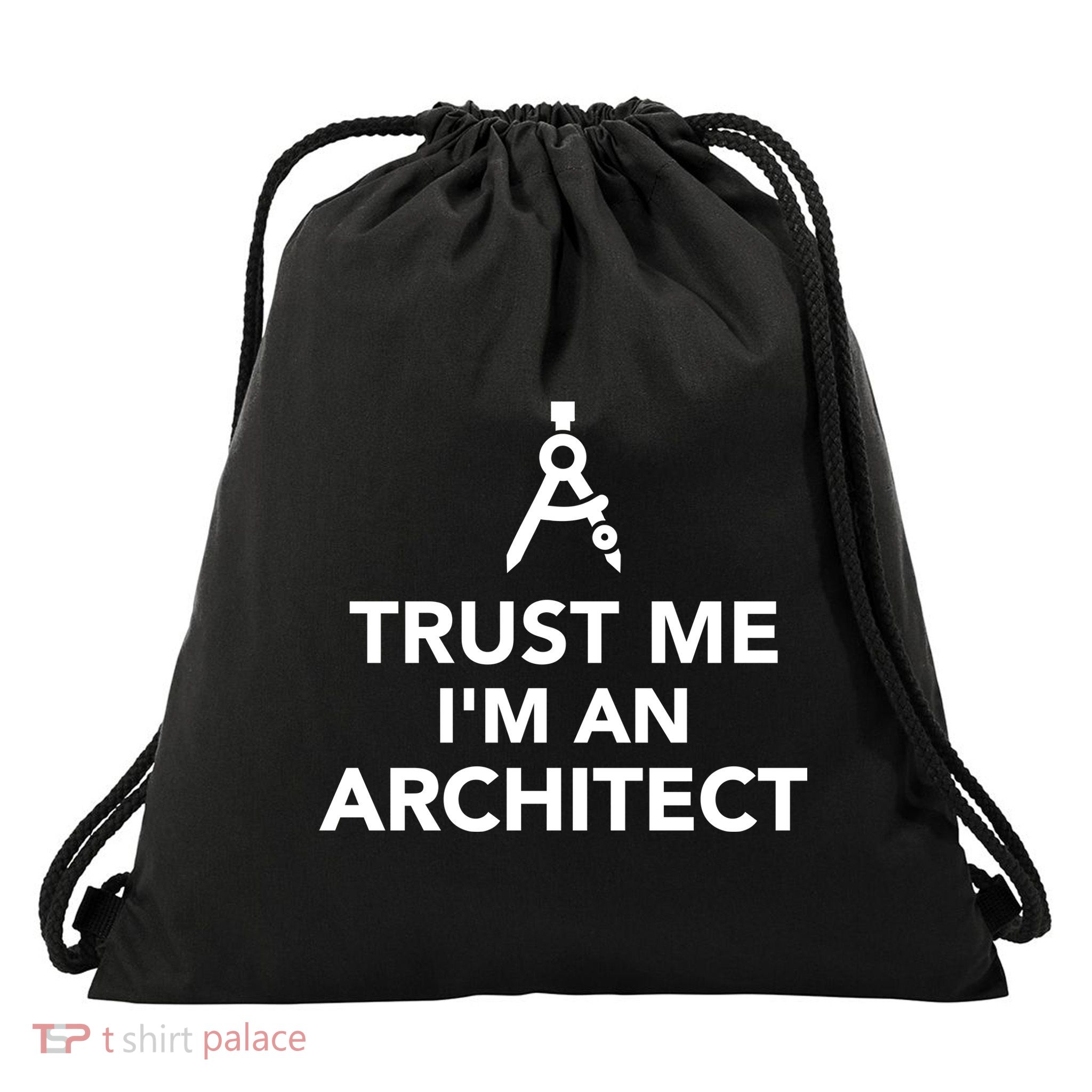 Trust Me I'm A Architect Drawstring Bag