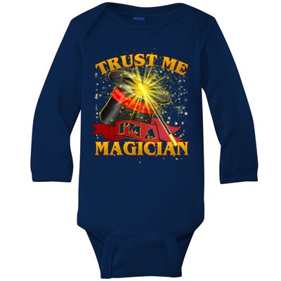 Trust Me I'm A Magician Funny Baby Long Sleeve Bodysuit