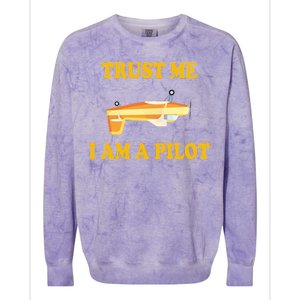 Trust Me I'm A Pilot Colorblast Crewneck Sweatshirt