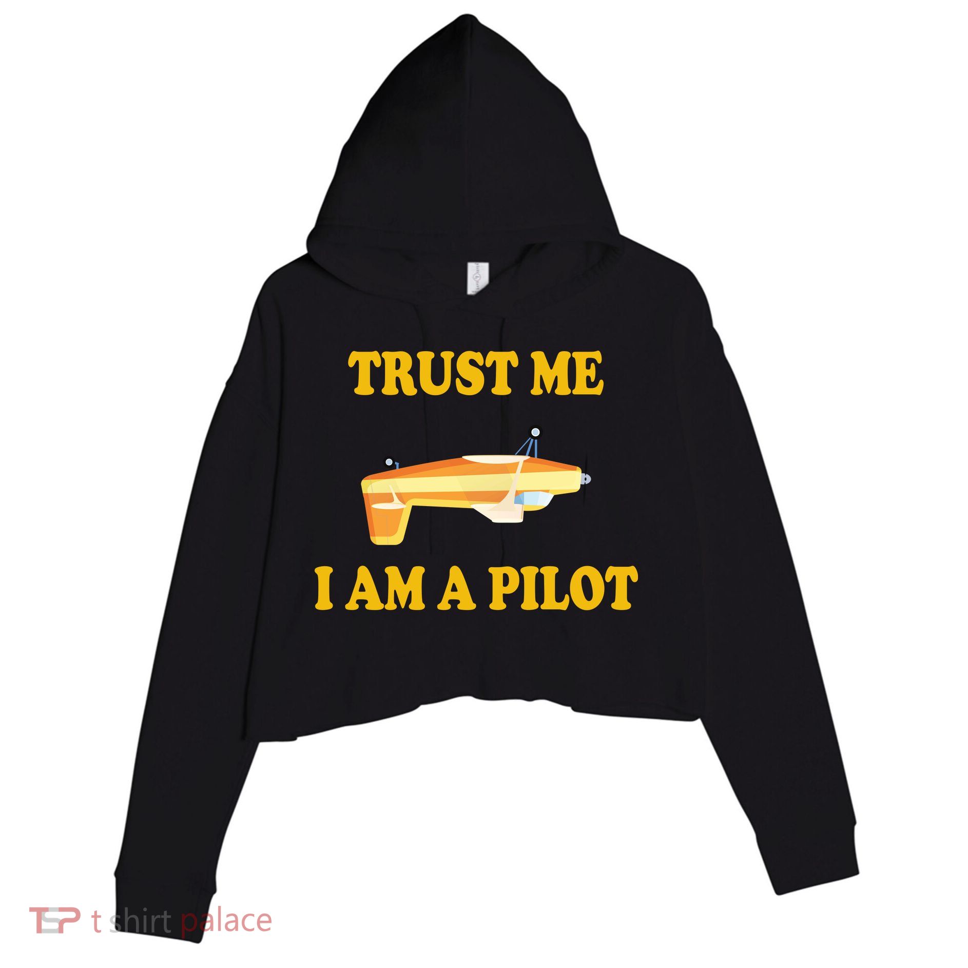 Trust Me I'm A Pilot Crop Fleece Hoodie