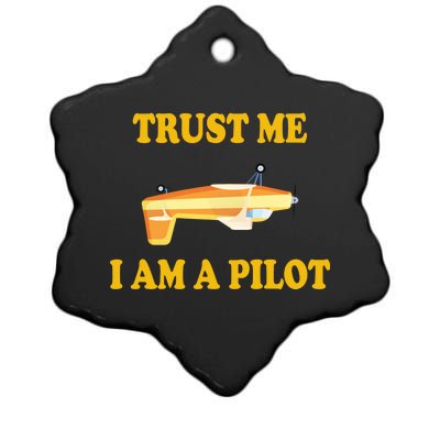 Trust Me I'm A Pilot Ceramic Star Ornament