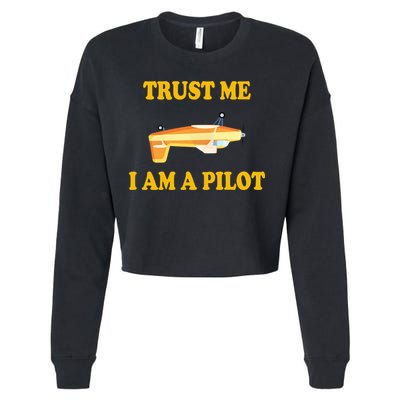 Trust Me I'm A Pilot Cropped Pullover Crew