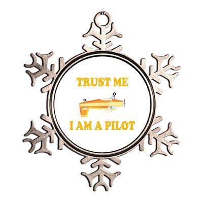 Trust Me I'm A Pilot Metallic Star Ornament