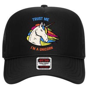 Trust Me I'm A Unicorn High Crown Mesh Back Trucker Hat