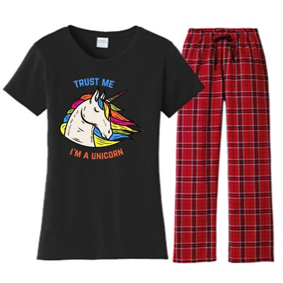 Trust Me I'm A Unicorn Women's Flannel Pajama Set