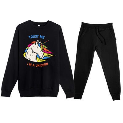 Trust Me I'm A Unicorn Premium Crewneck Sweatsuit Set