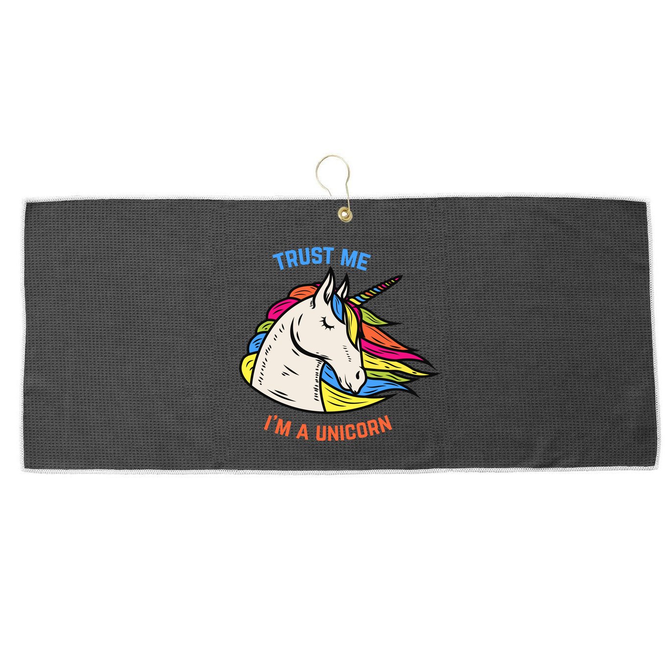 Trust Me I'm A Unicorn Large Microfiber Waffle Golf Towel