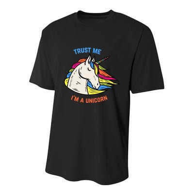 Trust Me I'm A Unicorn Youth Performance Sprint T-Shirt