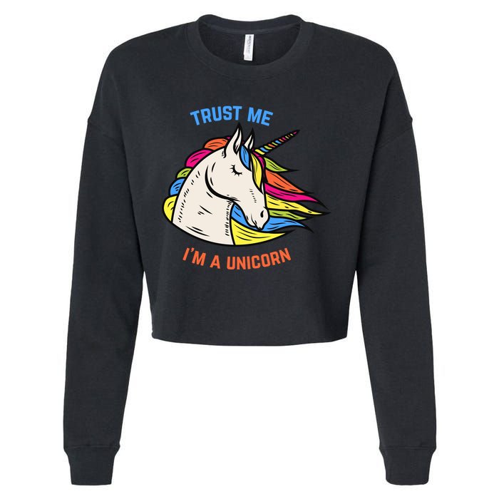 Trust Me I'm A Unicorn Cropped Pullover Crew