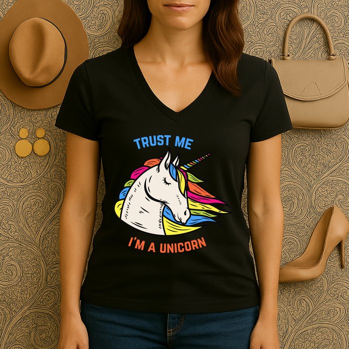 Trust Me I'm A Unicorn Women's V-Neck T-Shirt
