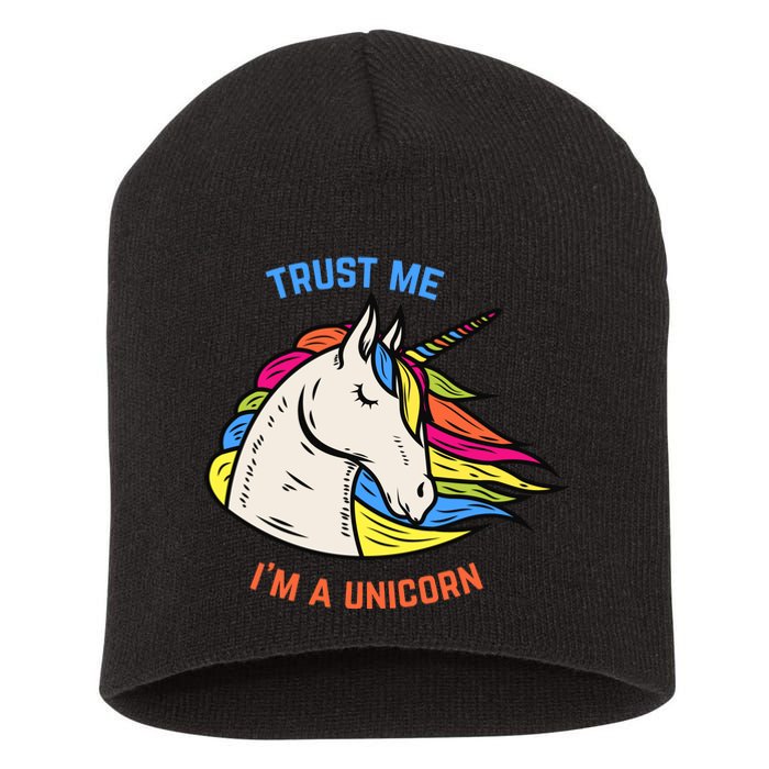 Trust Me I'm A Unicorn Short Acrylic Beanie