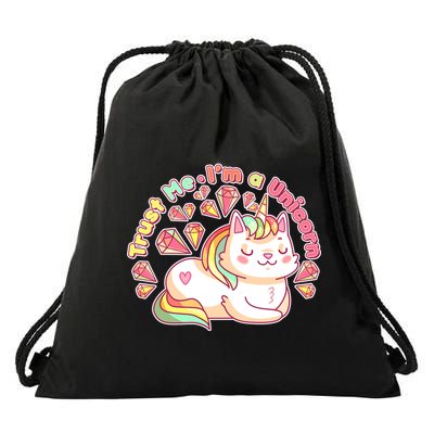 Trust Me I'm A Unicorn Cat Drawstring Bag