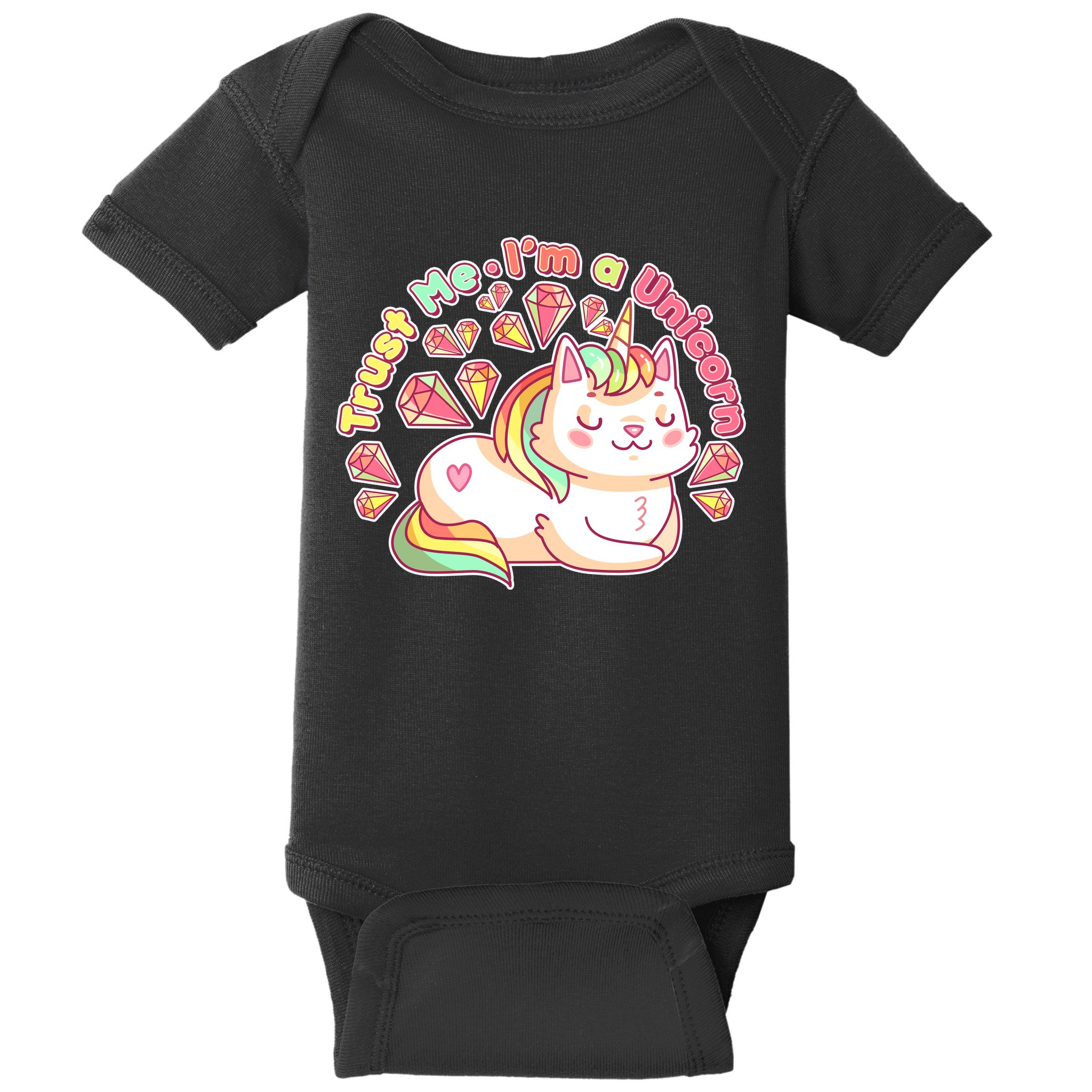 Trust Me I'm A Unicorn Cat Baby Bodysuit