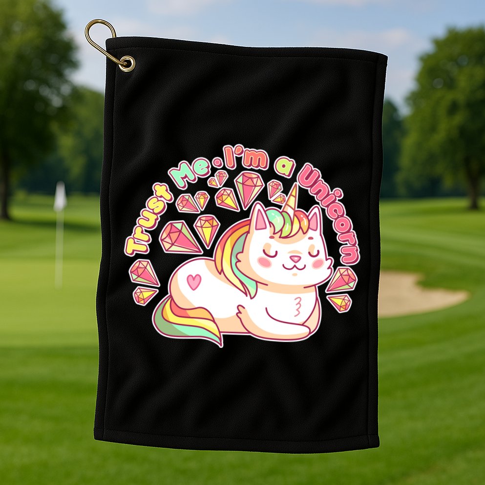Trust Me I'm A Unicorn Cat Golf Towel