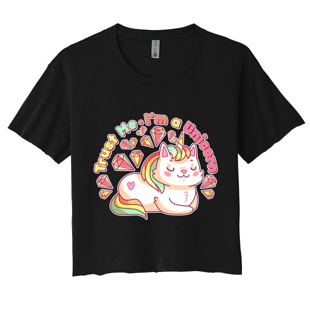 Trust Me I'm A Unicorn Cat Crop Top