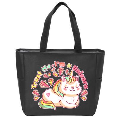 Trust Me I'm A Unicorn Cat Zip Tote Bag