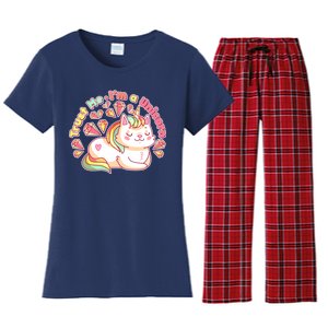 Trust Me I'm A Unicorn Cat Women's Flannel Pajama Set