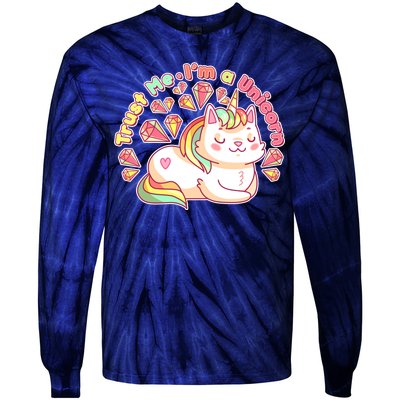 Trust Me I'm A Unicorn Cat Tie-Dye Long Sleeve Shirt