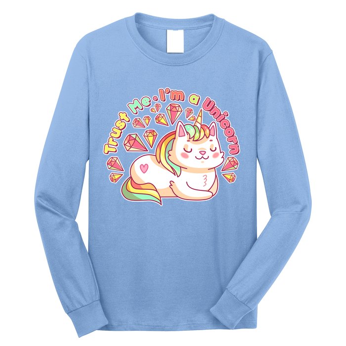 Trust Me I'm A Unicorn Cat Long Sleeve Shirt