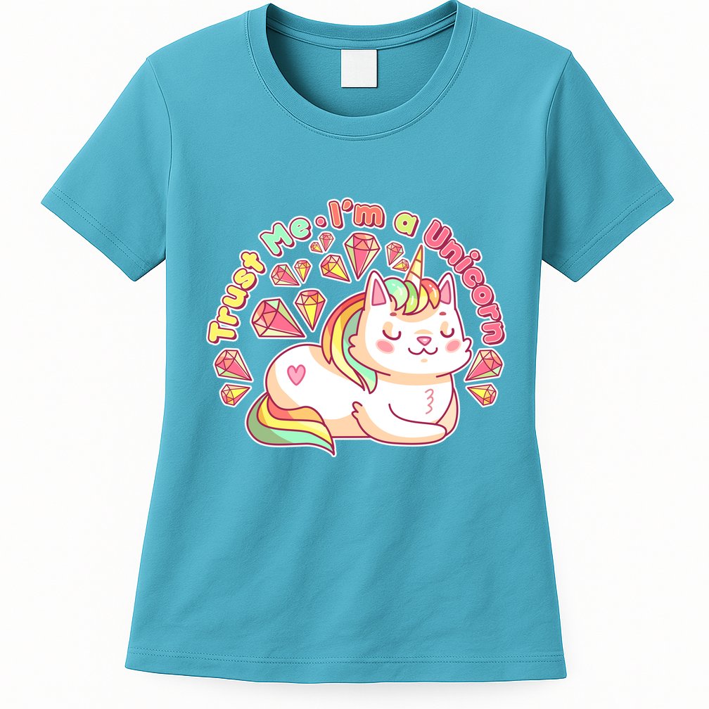 Trust Me I'm A Unicorn Cat Womens T-Shirt
