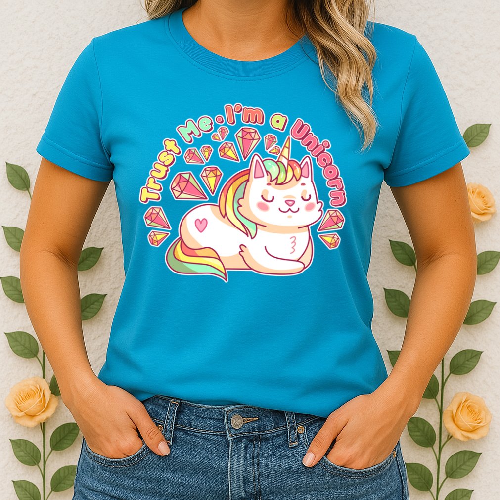 Trust Me I'm A Unicorn Cat Womens T-Shirt
