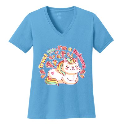Trust Me I'm A Unicorn Cat Women's V-Neck T-Shirt