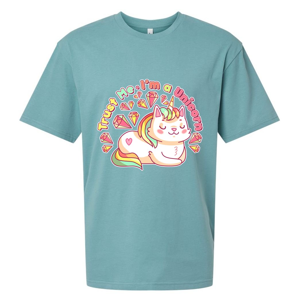 Trust Me I'm A Unicorn Cat Sueded Cloud Jersey T-Shirt