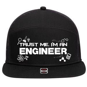 Trust Me I'm An Engineer Funny Job Title 7 Panel Mesh Trucker Snapback Hat