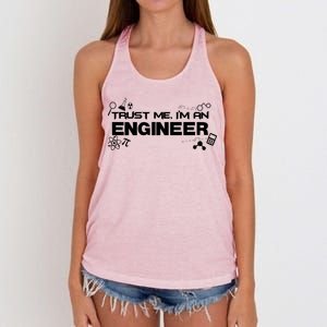 Trust Me I'm An Engineer Funny Job Title Women's Knotted Racerback Tank