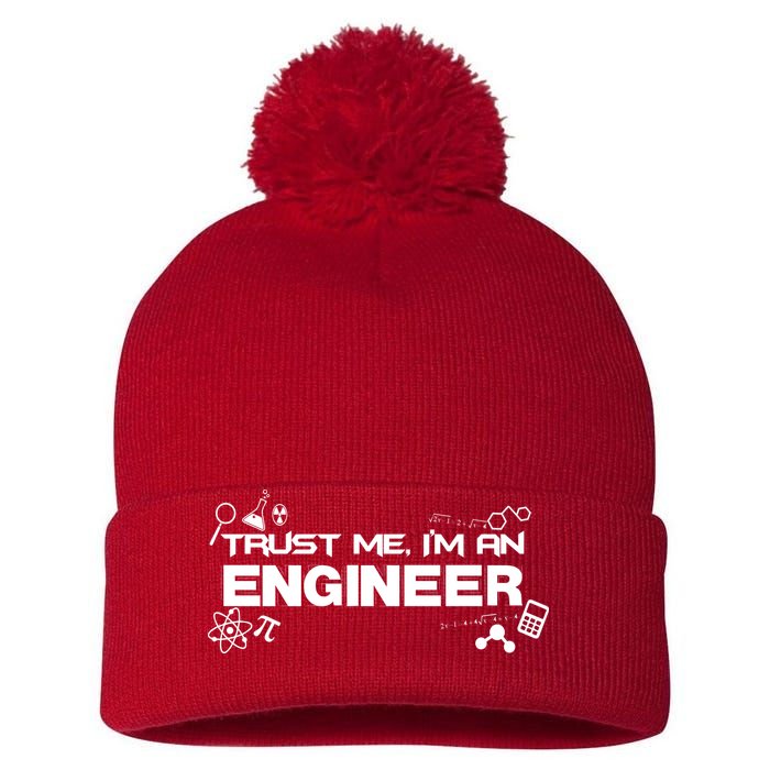 Trust Me I'm An Engineer Funny Job Title Pom Pom 12in Knit Beanie