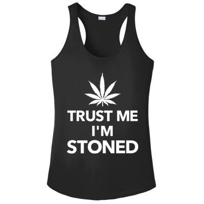 Trust Me I'm Stoned Marijuana Ladies PosiCharge Competitor Racerback Tank