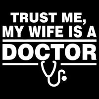 Trust Me My Wife Is A Doctor Cropped Pullover Crew