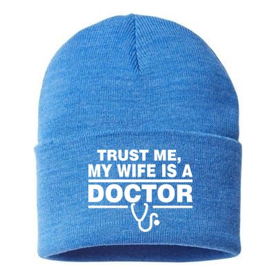 Trust Me My Wife Is A Doctor Sustainable Knit Beanie