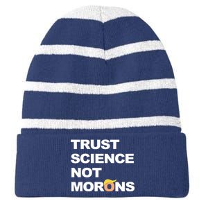 Trust Science Not Morons Striped Beanie with Solid Band