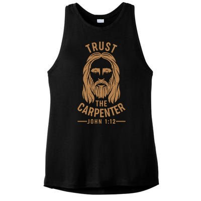 Trust The Carpenter Jesus Christ John 1:12 Ladies PosiCharge Tri-Blend Wicking Tank