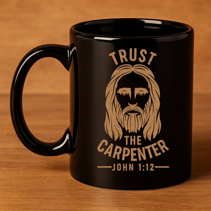 Trust The Carpenter Jesus Christ John 1:12 11oz C Handle Ceramic Mug