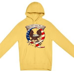 Trust The Plan Qanon American Flag Eagle Premium Pullover Hoodie