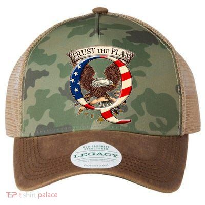 Trust The Plan Qanon American Flag Eagle Legacy Tie Dye Trucker Hat