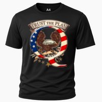 Trust The Plan Qanon American Flag Eagle Cooling Performance Crew T-Shirt