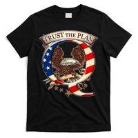 Trust The Plan Qanon American Flag Eagle T-Shirt