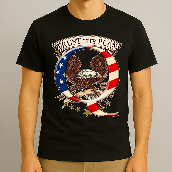 Trust The Plan Qanon American Flag Eagle T-Shirt